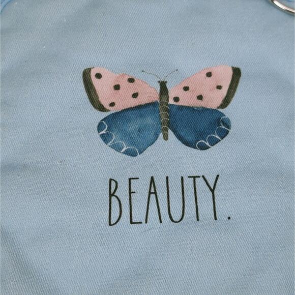 Rae Dunn Happy Easter Blue Kitchen Oven Mitt and Potholder Pink Butterflies - Picture 5 of 11